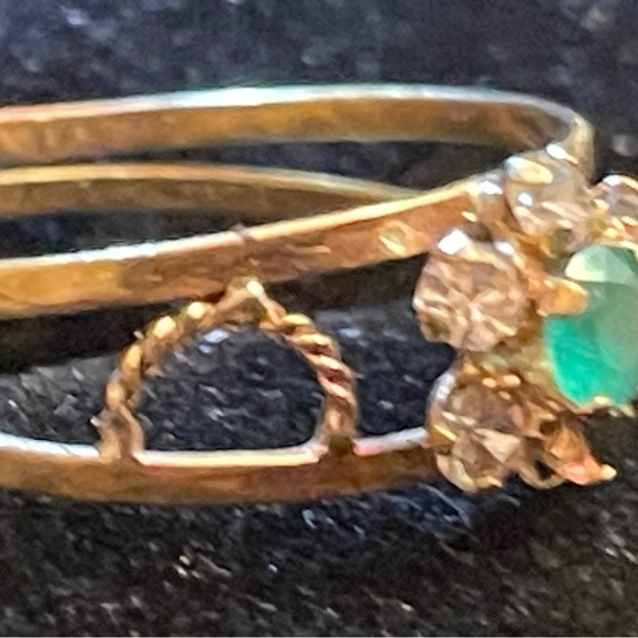 Natural Paraiba Tourmaline Ring Non Standard 16.18K Gold Ring Sz.5 - Picture 7 of 9